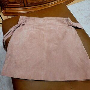 Nude Pink Suede Skirt
